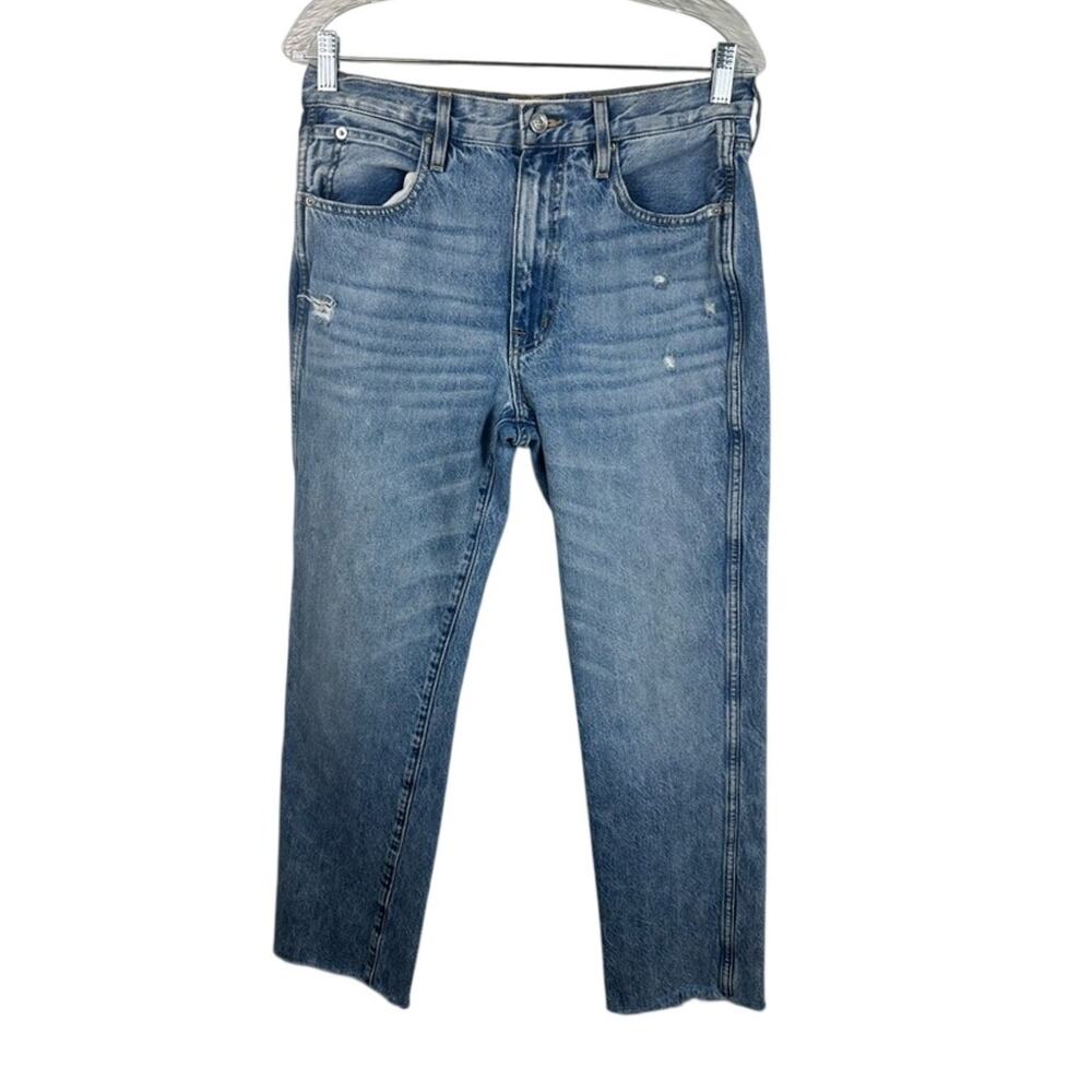 SLVRLAKE Hero Slim Straight Jeans Women 29 Blue Excellent Raw Hem HROJ707S